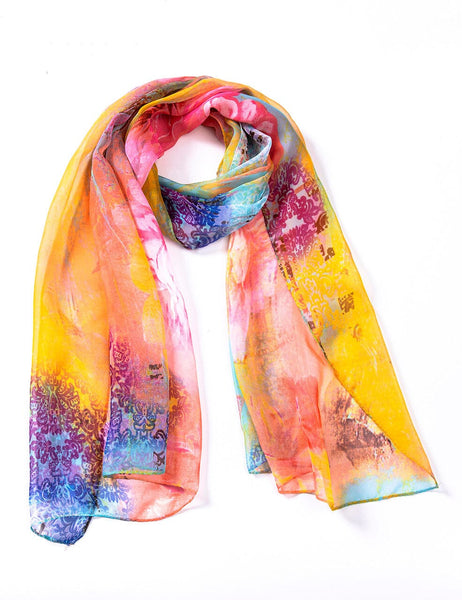 PASTEL MULTI COLOURED SHEER SCARF Scarf FashionWear Canada 