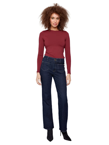 PATCH POCKET STRETCH DENIM JEANS WITH RIVET DETAILS Pant Charlie B 