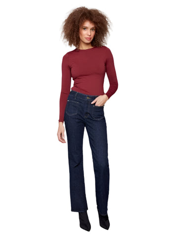 PATCH POCKET STRETCH DENIM JEANS WITH RIVET DETAILS Pant Charlie B 