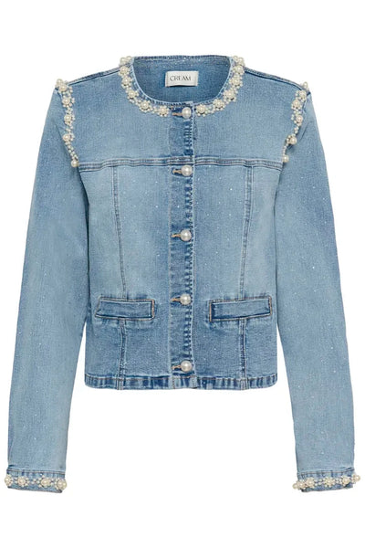 PEARL AND DENIM LONG SLEEVE JACKET Jacket CREAM 