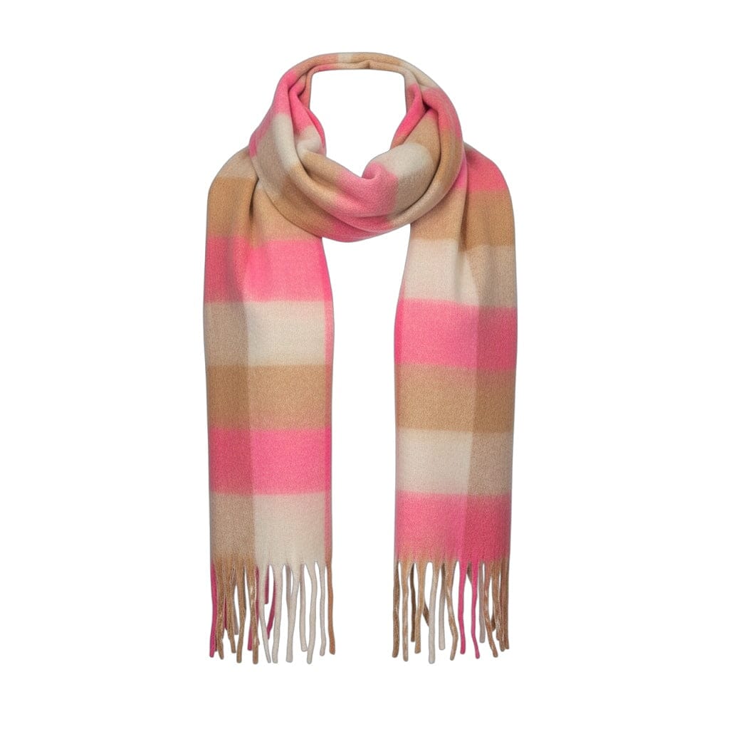 PINK AND CAMEL BLANKET SCARF Scarf Prenelove 