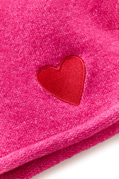 PINK BEANIE WITH RED HEART CULTURE 