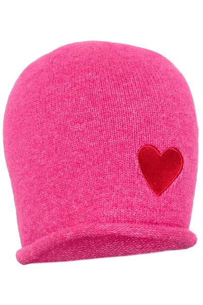 PINK BEANIE WITH RED HEART CULTURE 