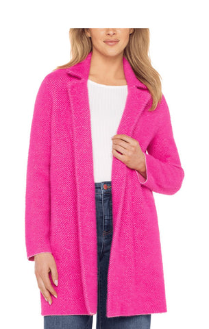 PINK COMFY FURRY OPEN FRONT SWEATER COAT Cardigan Liverpool XS Pink Rasberry 