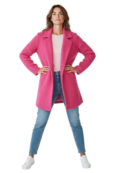 PINK COMFY OPEN FRONT CARDIGAN WITH SIDE POCKETS Cardigan Papillon L Pink Rasberry 