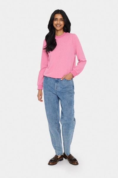 PINK CREW NECK SWEATSHIRT Top Saint Tropez 