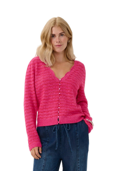 PINK CROP CARDIGAN WITH BUTTON DETAIL Cardigan CULTURE 