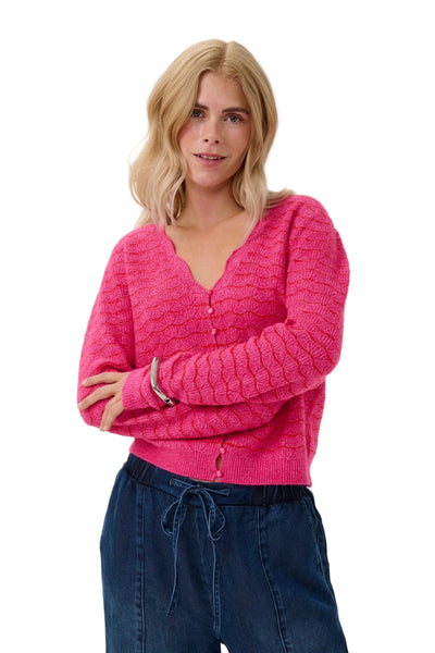 PINK CROP CARDIGAN WITH BUTTON DETAIL Cardigan CULTURE 