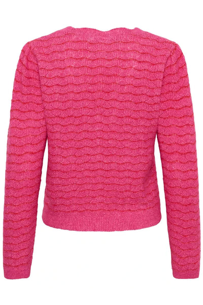 PINK CROP CARDIGAN WITH BUTTON DETAIL T Shirts & Tops CULTURE 