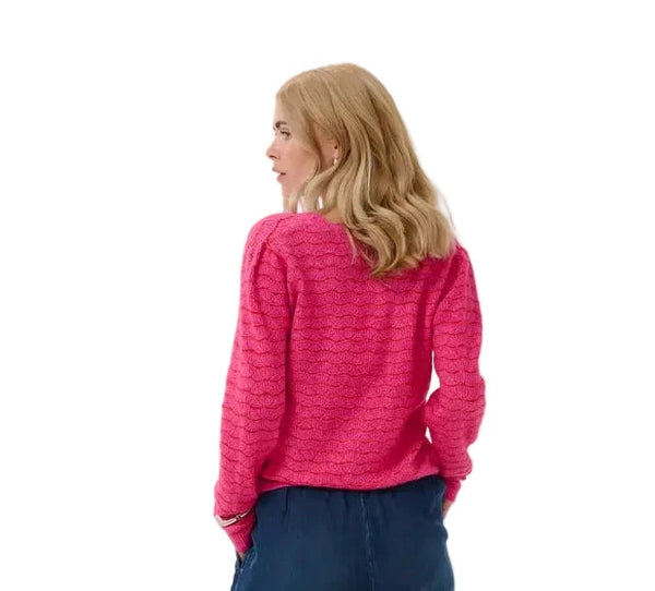 PINK CROP CARDIGAN WITH BUTTON DETAIL T Shirts & Tops CULTURE 