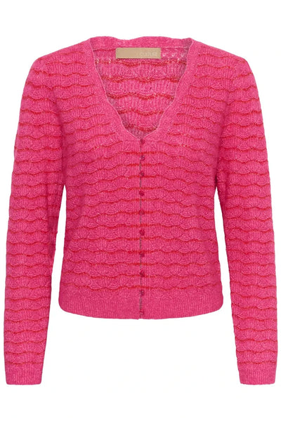 PINK CROP CARDIGAN WITH BUTTON DETAIL T Shirts & Tops CULTURE 