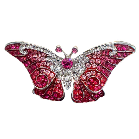 PINK CRYSTAL BUTTERFLY BROOCH Brooch FashionWear Collection Pink 