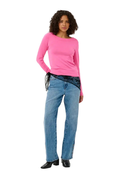 PINK LONG SLEEVE SWEATER Top Kaffe 