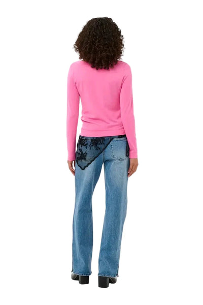 PINK LONG SLEEVE SWEATER Top Kaffe XS Pink 