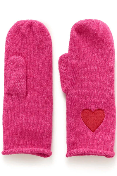 PINK MITTENS WITH RED HEART CULTURE Pink 