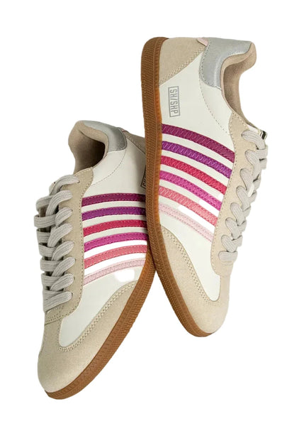 PINK MULTI STEVIE STRIPE RETRO SPORT SNEAKER Shoes ShuShop 36 Pink Multi 