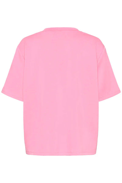 PINK OVERSIZED BLING CREW T-SHIRT Shirts & Tops Kaffe 