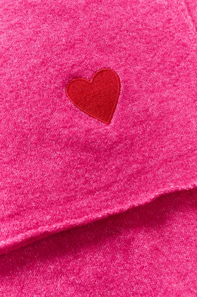 PINK SCARF WITH RED HEART CULTURE 