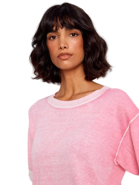 PINK SHORT SLEEVE REVERSE TOP Shirts & Tops Charlie B 