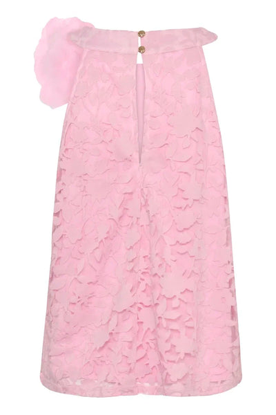 PINK SLEEVLESS LACE HALTER TANK Shirts & Tops CREAM 