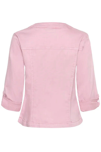 PINK V-NECK DENIM JACKET Jacket CREAM 