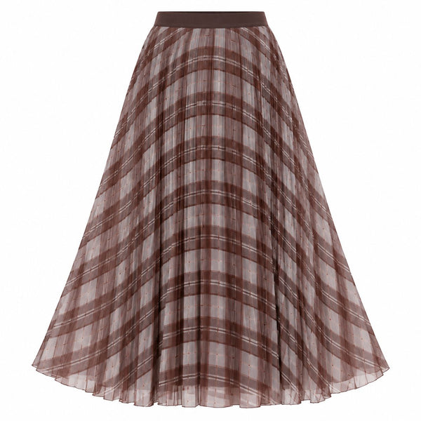PLAID MICRO PLEATED CHOCOLATE SKIRT Skirt jessicalaura 