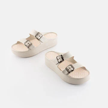PLATFORM DOUBLE BUCKLE Giulietta Warm Grey SPARKLE SLIDE Sandal Lemon Jelly 