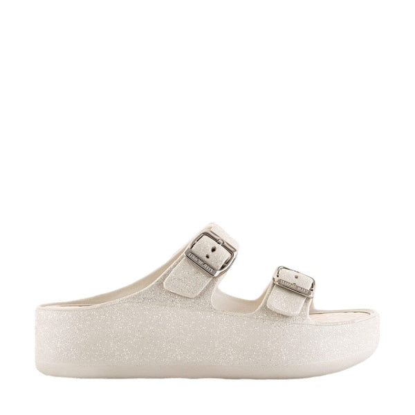 PLATFORM DOUBLE BUCKLE SPARKLE SLIDE Sandal Lemon Jelly 