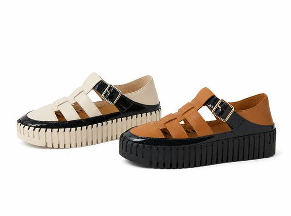 PLATFORM LEATHER OPEN STRAP SNEAKER Shoes Django & Juliette 