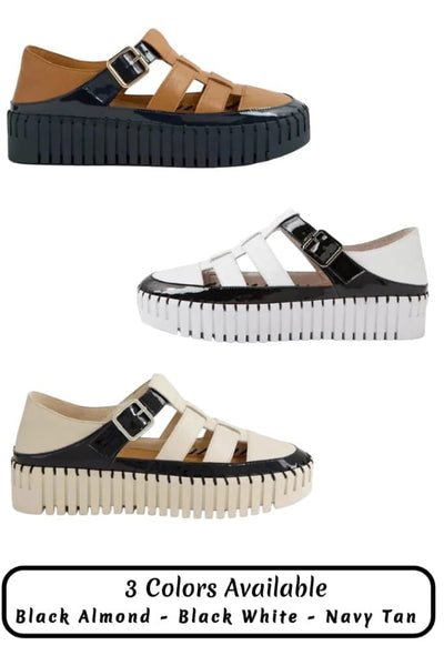 PLATFORM LEATHER OPEN STRAP SNEAKER Shoes Django & Juliette 