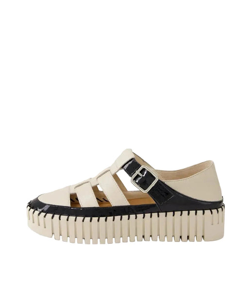 PLATFORM LEATHER SNEAKER Shoes Django & Juliette 36 Black Almond 