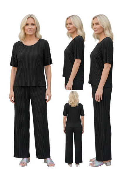 PLEATED BLACK FLARED PANT Pants Pistache 