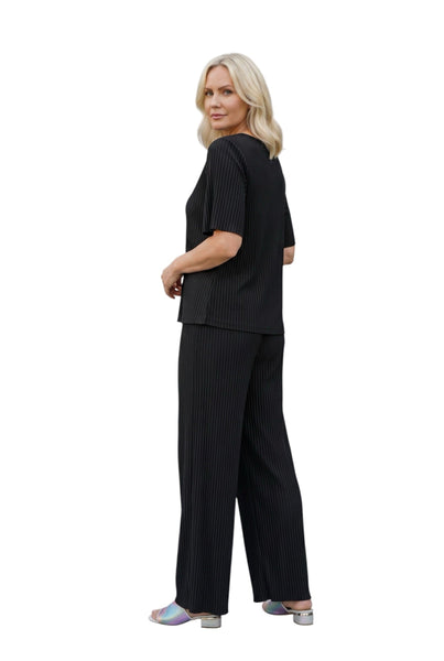 PLEATED BLACK FLARED PANT Pants Pistache 