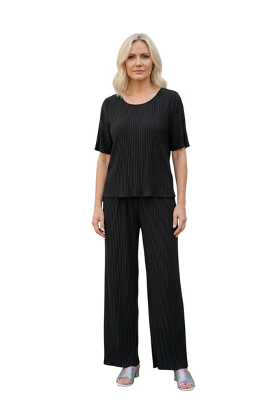 PLEATED BLACK FLARED PANT Pants Pistache 