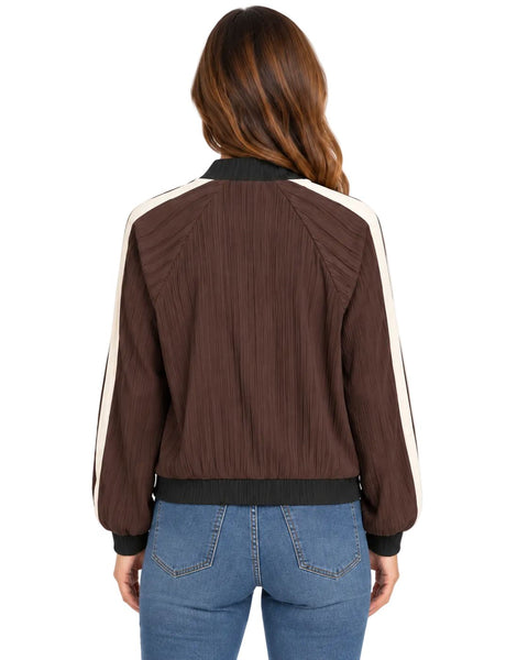 PLEATED BROWN BOMBER JACKET Jacket Esqualo 