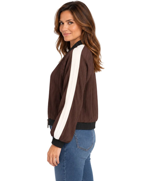 PLEATED BROWN BOMBER JACKET Jacket Esqualo 