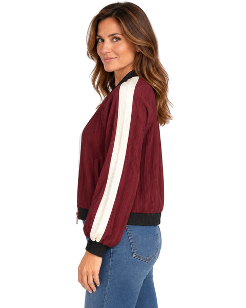 PLEATED BURGUNDY BOMBER JACKET Jacket Esqualo 