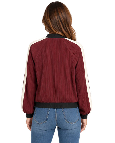PLEATED BURGUNDY BOMBER JACKET Jacket Esqualo 