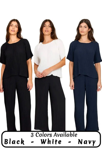 PLEATED CREW NECK TOPS Top Pistache 