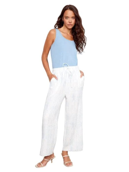PRINTED BUBBLE COTTON DRAWSTRING CROPPED PANT WITH POCKETS Pants Charlie B 