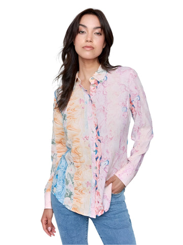 PRINTED LONG SLEEVE DESIGN BLOUSE Shirt Charlie B. 