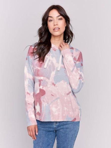 PRINTED PUNCH DESIGN ROSE MIX HOODED SWEATER sweatshirt Charlie B. 