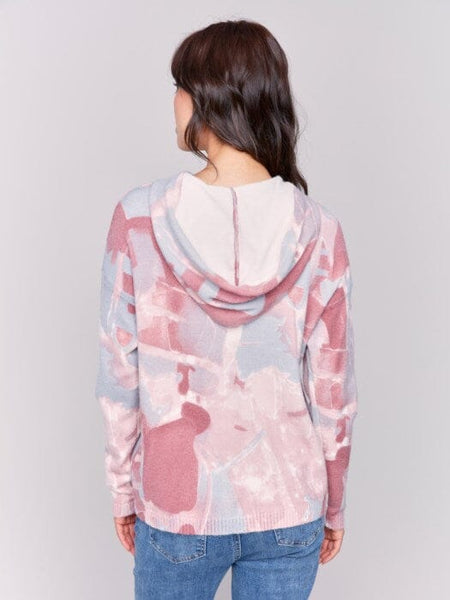 PRINTED PUNCH DESIGN ROSE MIX HOODED SWEATER sweatshirt Charlie B. 