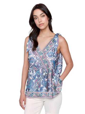 PRINTED V NECK TANK TOP Shirt Charlie B. S Cashmere 