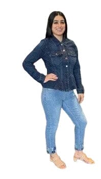 PULL ON CROP JEAN WITH EMBROIDERED FLOWER CUFF Jeans GG Jeans 