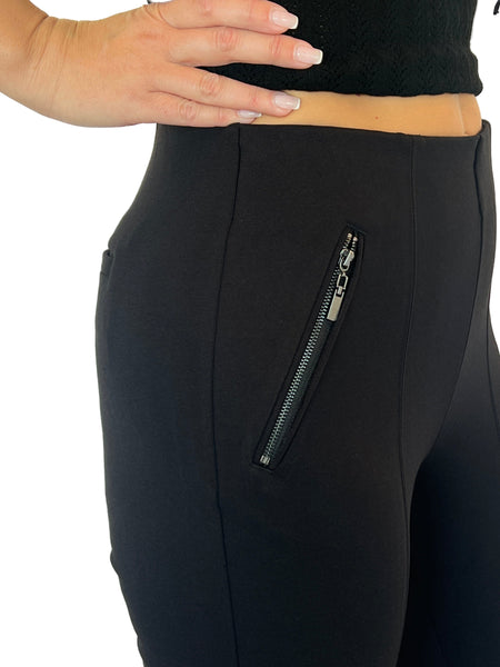 PULL ON EXPOSED SIDE ZIP POCKET BLACK PANT Pants Liverpool 