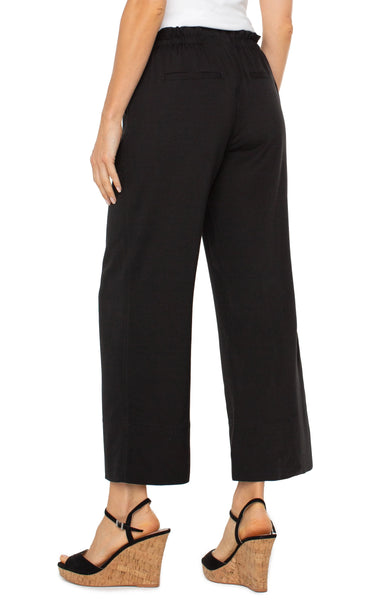 PULL ON WIDE LEG CROP TROUSER Pants Liverpool XS Black 