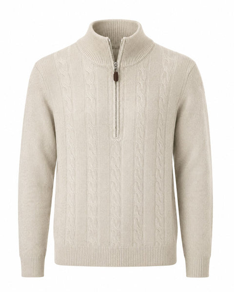 PULLOVER HALF ZIPPER CABLE KNIT SWEATER SWEATER GG 