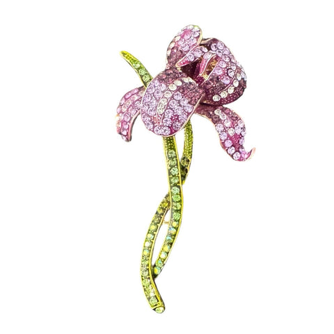 PURPLE IRIS FLOWER BROOCH Brooch FashionWear Collection Purple Iris 