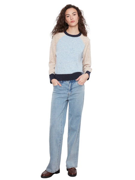 RAGLAN LONG SLEEVE CREW NECK COLOR BLOCKED SWEATER SWEATER Charlie B 